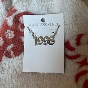 Stainless Steel '1998' Necklace - Silver